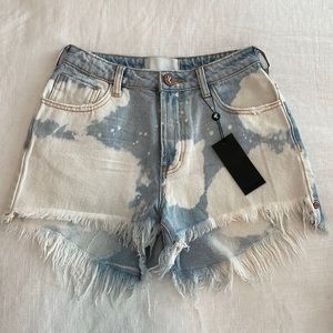 One Teaspoon Bonita Bleached high waisted cutoff denim shorts